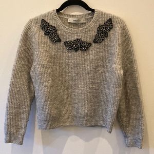 Zara knit sweater gray size small